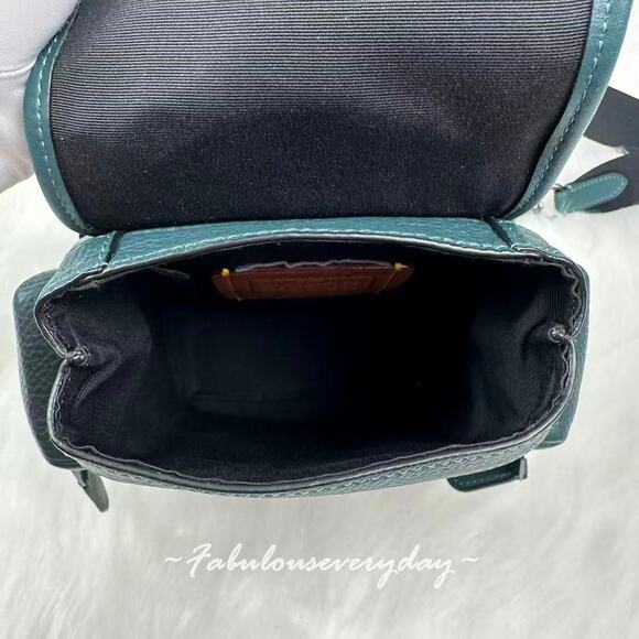 Coach Men's Sprint Sling Pack In Leather/Gunmetal/Dark Teal CBF63 NWT - Picture 6 of 9